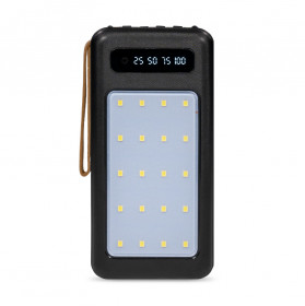 Повербанк 20000mAh Power Bank Kraft KPB-1120L Black LED-ліхтар