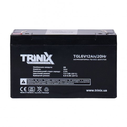 Акумуляторна батарея гелева 6В 12Аг Trinix TGL6V12Ah/20Hr GEL