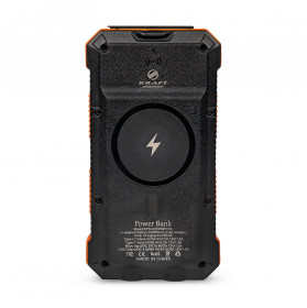 Повербанк з сонячною панеллю 20000mAh Power Bank Kraft KPB-U2230WFCSL Orange бездротова зарядка LED-ліхтар