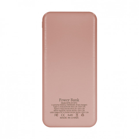 Повербанк 10000mAh Power Bank Kraft KPB-2010FC Pink 22.5W QC3.0