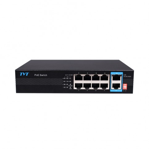 PoE-комутатор 10-портовий TVT TD-B2208S1-PGU з 8 портами PoE