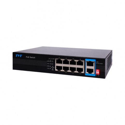 PoE-комутатор 10-портовий TVT TD-B2208S1-PGU з 8 портами PoE