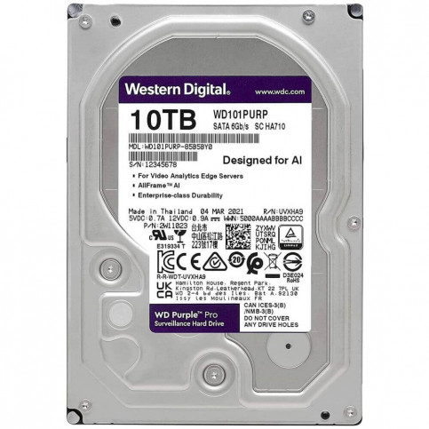 Жорсткий диск 10TB Western Digital WD Purple Pro WD101PURP для відеоспостереження з AI