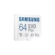 Карта памяти Samsung 64GB microSDXC C10 UHS-I R130MB/s Evo Plus + SD адаптер (MB-MC64KA/RU)
