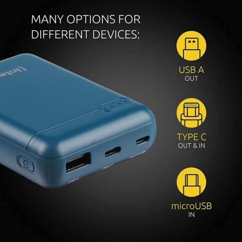 Повербанк Intenso Powerbank XS 10000 (petrol) емкостью 10000 мА/ч