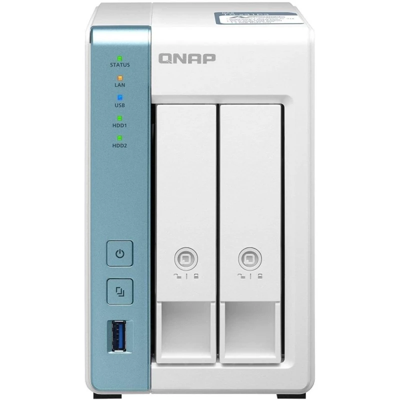 Система хранения данных QNAP TS-231P3-4G с 2 отсеками для дисков, 4GB RAM, настольное исполнение