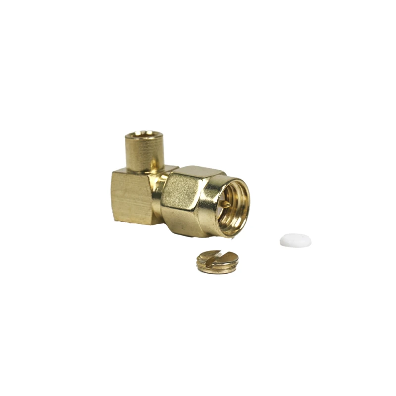 Разъём SMA угловой 90° для пайки кабеля RG402 (male)
