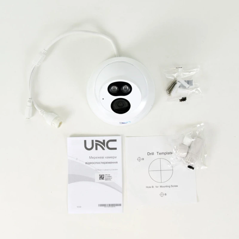 IP відеокамера UNC UNVD-4MIRP-30W/2.8AS CH купольна 4 Мп вулична для відеоспостереження