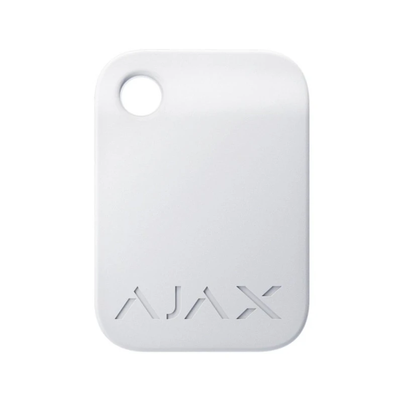 Захищений безконтактний брелок Ajax Tag white (комплект 10 шт.) для клавіатури KeyPad Plus
