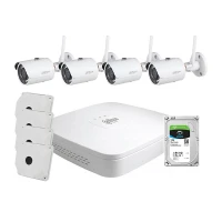 Комплект видеонаблюдения WiFi kit 4cam: 1 видеорегистратор, 1 жесткий диск, 4 Wi-Fi-видеокамеры 4 Мп и 4 кронштейна