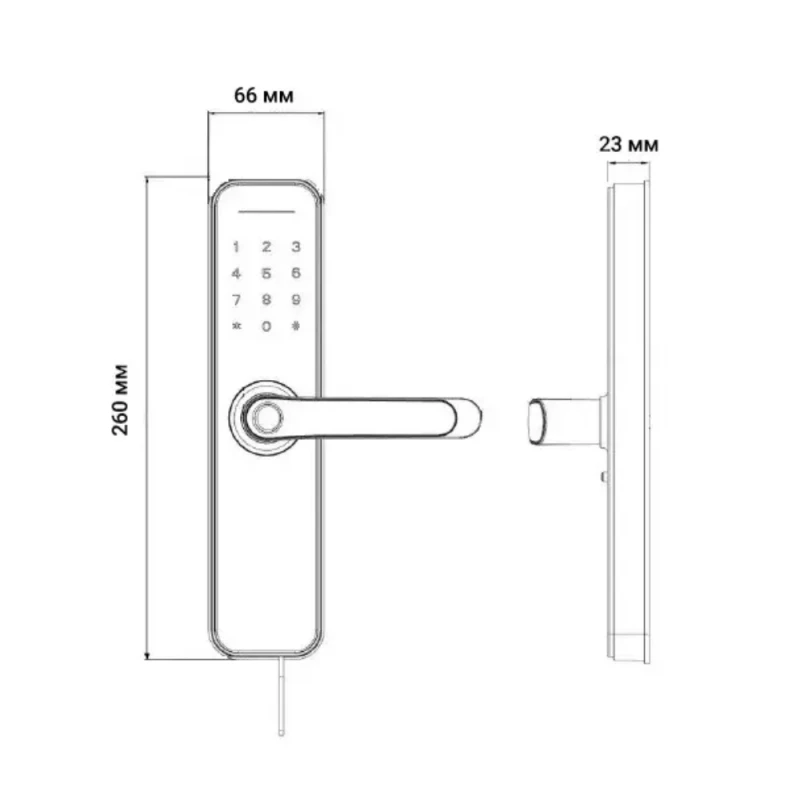 Умный дверной биометрический замок SEVEN LOCK SL-7740BF grey (врезная часть 5050)