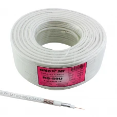 Коаксиальный кабель RG-59 EUROSAT 3C2V-/32CCa белый 100м