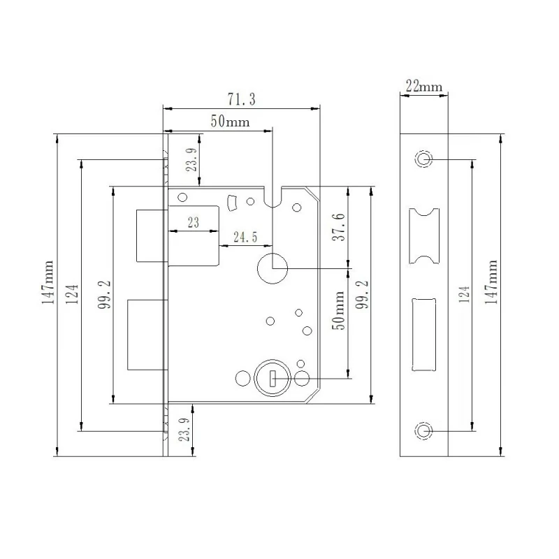 Умный дверной биометрический замок SEVEN LOCK SL-7740BF grey (врезная часть 5050)