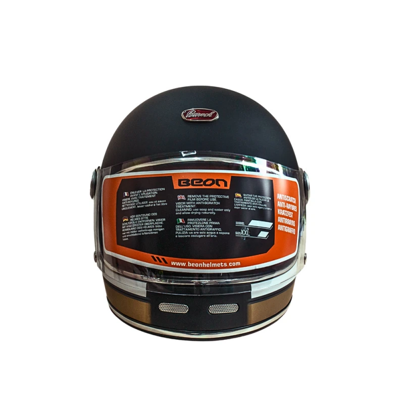 Мотошлем интеграл Beon B-510 FIBER TRACK MATT BLACK/WHITE (матовый черный/белый), размер XL