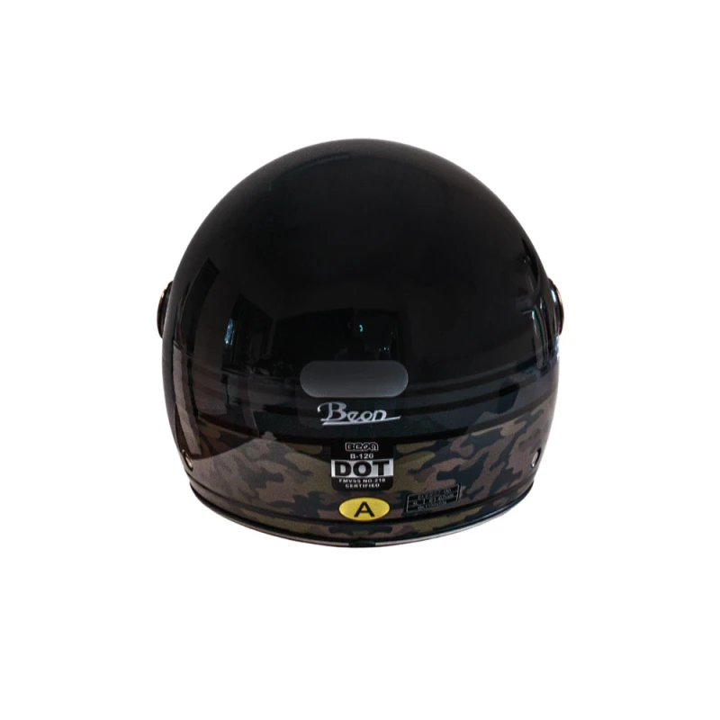 Мотошолом відкритий Beon B-120 27 SHINY BLACK (глянець чорний), розмір XL