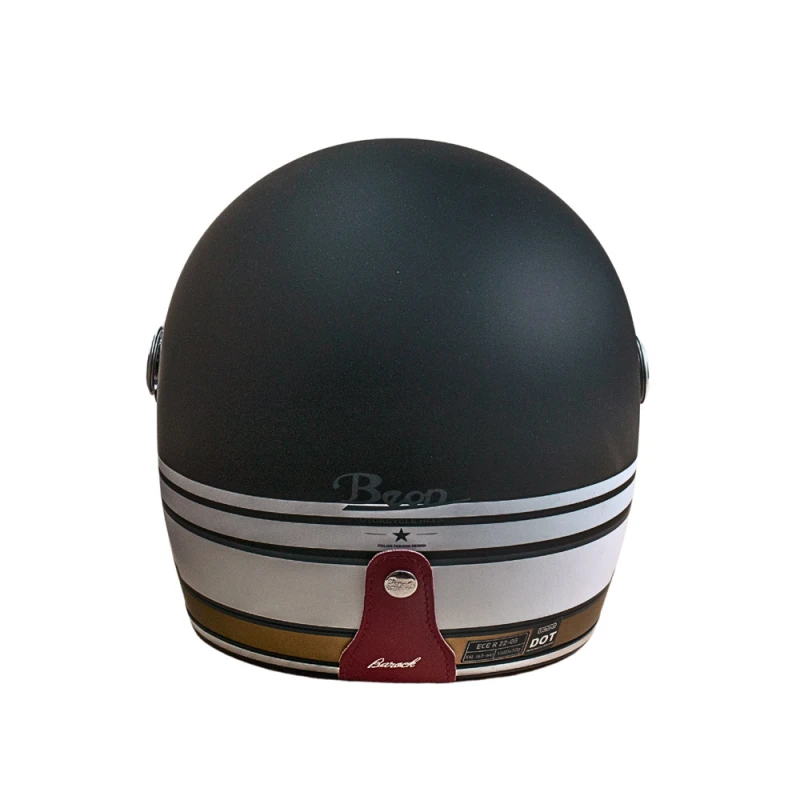 Мотошлем интеграл Beon B-510 FIBER TRACK MATT BLACK/WHITE (матовый черный/белый), размер XL