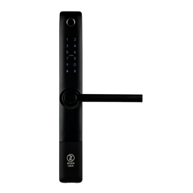 Умный дверной биометрический замок SEVEN LOCK SL-7762BF black (врезная часть 3585)