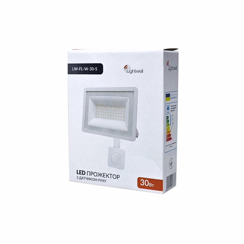 Прожектор светодиодный LIGHTWELL LW-FL-W-20-S 20 W с датчиком движения