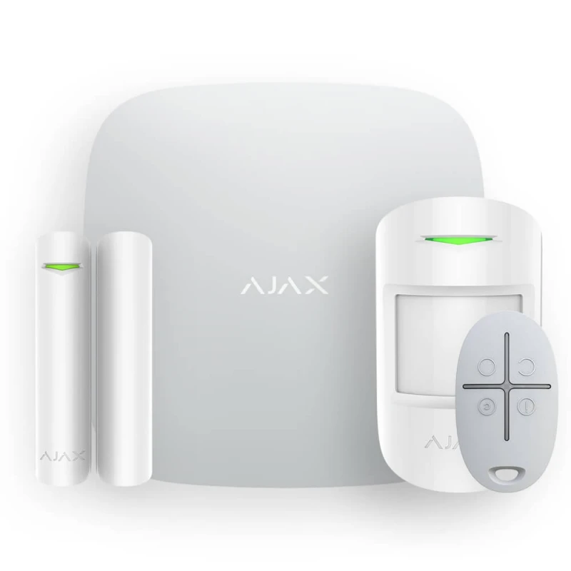 Комплект сигналізації та захисту від потопу Ajax StarterKit 2 white + Ajax WaterStop 1" white + у подарунок датчик затоплення Ajax LeaksProtect white