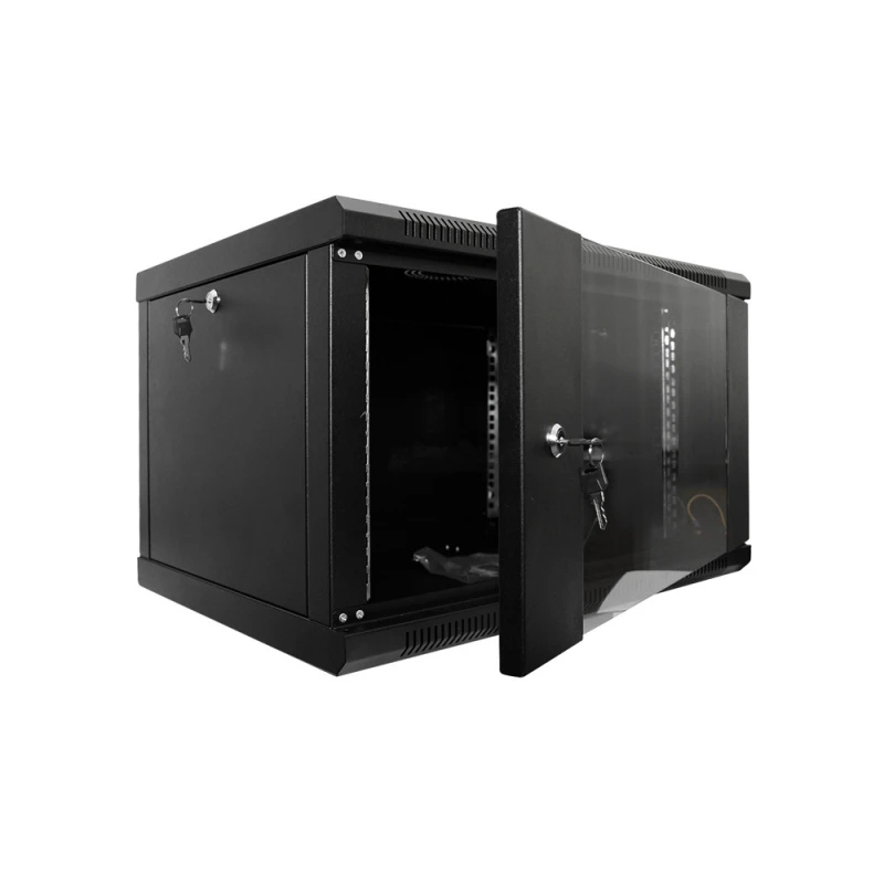 Шкаф серверный SteelNet 9U 600 x 350 для сетевого оборудования (стекло, черный)