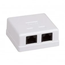 Розетка компьютерная 2-портовая RJ45 UTP cat.5e Hypernet MB-UTP2 внешняя накладная