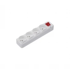 Колодка Ne-Ad (3019-КА) 4 гнізда без заземлюючого контакту з вимикачем