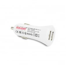 Автомобільний зарядний пристрій Faraday Electronics 18W/USB/2.4A +1 A car з 2 USB виходами 2.4 А і 1А