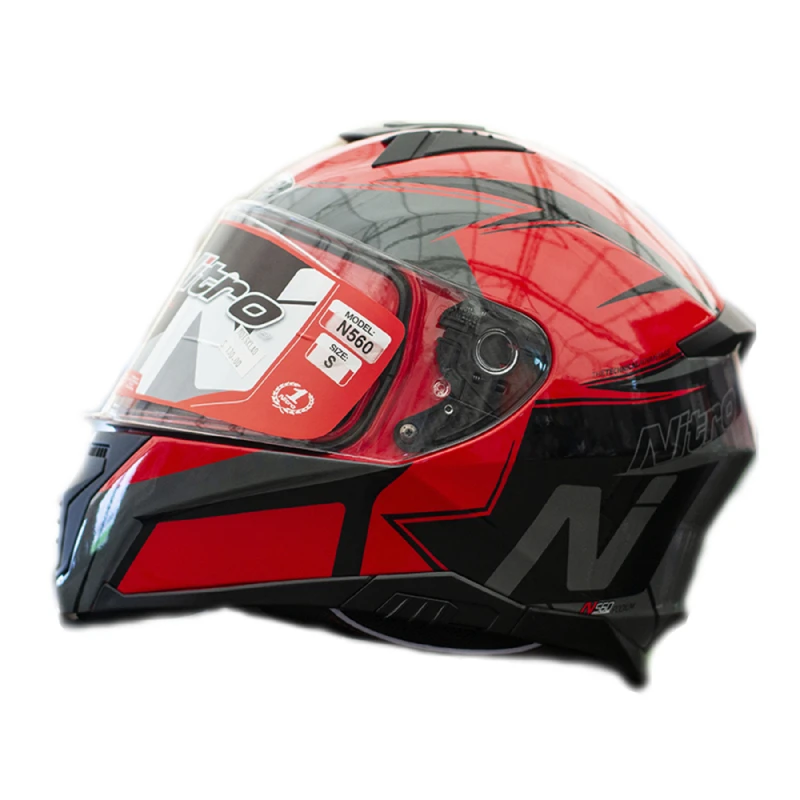 Мотошлем интеграл Nitro N560 Podium GUN/RED/BLACK (серый, красный, черный), размер L