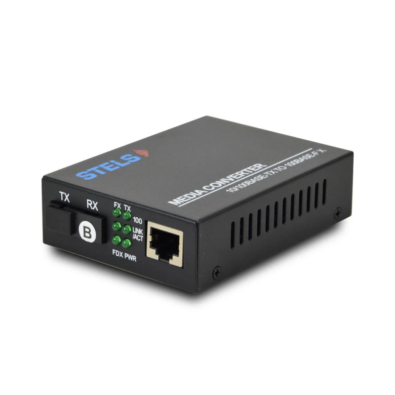Медiаконвертер 100M 20км WDM SC LFP, STELS-F110SB-20B-LFP-1550