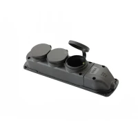 Колодка тройная ERKA 6003 с заглушками 3 х 16 А (каучук)