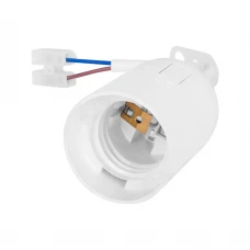 Патрон пластиковый подвесной e.lamp socket pendant.E27.pl.white, Е27, с кабелем 15 см и клеммной колодкой, белый