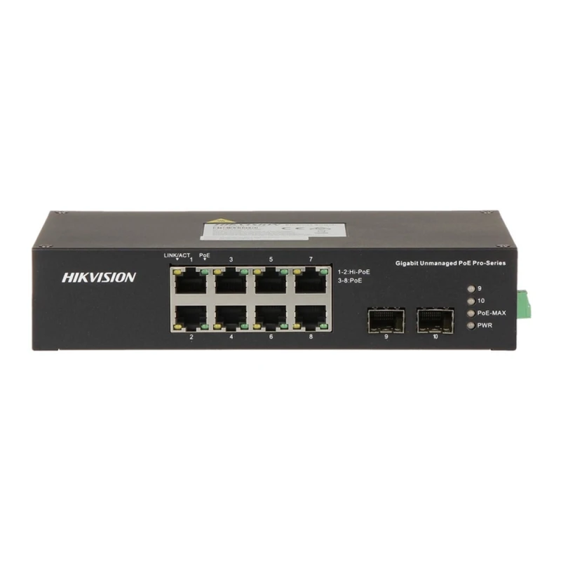 PoE-коммутатор Hikvision DS-3T0510HP-E/HS 8-портовый неуправляемый