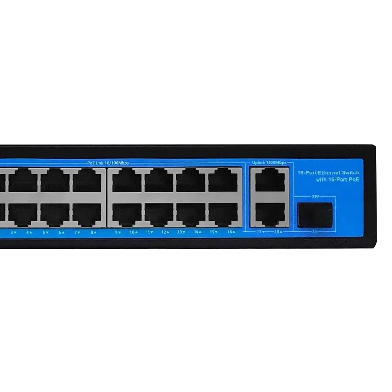 Неуправляемый 19-портовый PoE-коммутатор +2*GE+1*GF Ewind EW-S1919CF-AP с 16 портами PoE