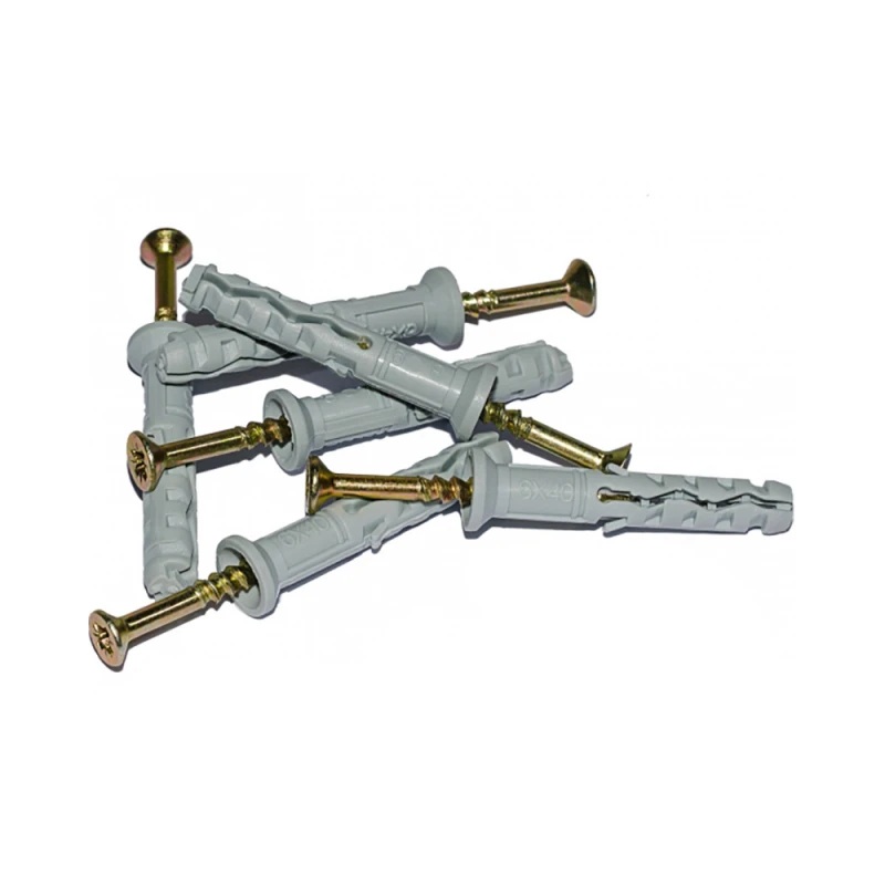 Монтажный комплект: Стяжка Relfix 5 x 200 мм с креплением (100 шт/уп) белая + Площадка для стяжки под дюбель 16 x 22 мм черная (100шт) + Дюбеля быстрого монтажа 6 x 40 мм потай (100 шт/уп)