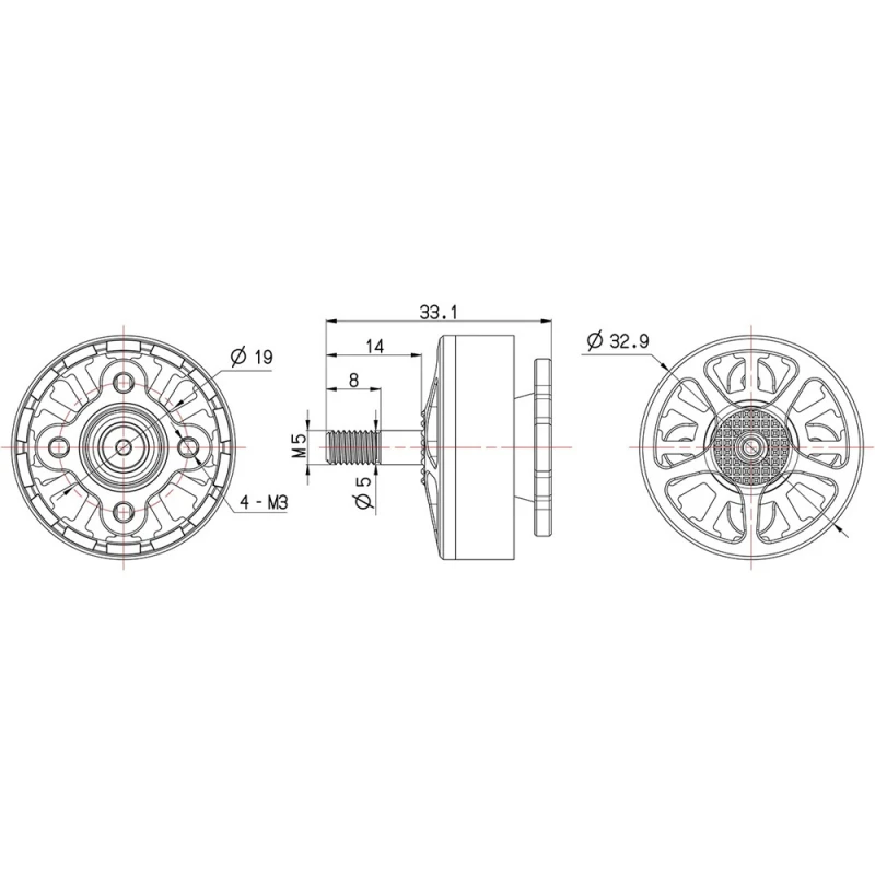 Бесколлекторный двигатель BrotherHobby Avenger 2806.5 1300KV для дрона квадрокоптера FPV