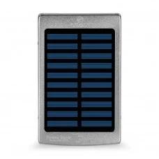 Повербанк з сонячною панеллю 10000mAh Power Bank Kraft KPB-1012SL Silver LED-ліхтар
