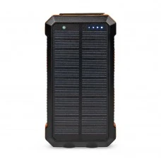 Повербанк з сонячною панеллю 20000mAh Power Bank Kraft KPB-U2230WFCSL Orange бездротова зарядка LED-ліхтар
