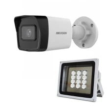 Комплект: IP-видеокамера 2 Мп Hikvision DS-2CD1023G2-IUF (2.8 мм) с встроенным микрофоном + ИК-прожектор Lightwell LW12-140IR45-220