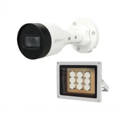 Комплект: IP-видеокамера 2 Мп Dahua DH-IPC-HFW1230S1-S5 2.8mm + ИК-прожектор Lightwell LW9-100IR45-220