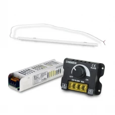Комплект: Cветильник LED линейный 450мм 10Вт 6500K Faraday Electronics + Блок питания Full Energy BGL1-12V60W 12 В/5 А/60 Вт для светодиодной ленты + Регулятор яркости OKY3220 диммер для светодиодных лент 12В/24В DC 30А 360Вт