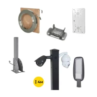 Комплект: Светильник светодиодный Lightwell ZY-DY11-65K-200W + Столб 103Р 4м + Кронштейн DS-1275ZJ + Бандажная лента SB 207 20х0,7 бухта 50м + Замок BCS-20 + Кронштейн ZelK КСУР (труба: 50) (длина трубы: 700)