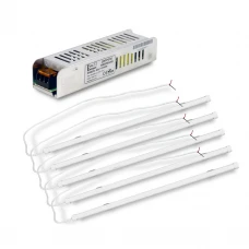 Комплект из 5-ти светильников LED линейных 600мм 12Вт 6500K Faraday Electronics + Блок питания Full Energy BGL1-12V60W 12В/5А/60Вт