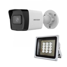 Комплект: IP-видеокамера 2 Мп Hikvision DS-2CD1023G2-IUF (2.8 мм) с встроенным микрофоном + ИК-прожектор Lightwell LW12-100IR60-220