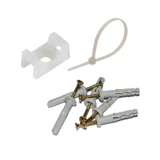 Монтажний комплект: Стяжка Relfix 4 x 200 мм (100 шт/уп) біла + Майданчик для стяжки під дюбель 9 x 15 мм біла (100шт) + Дюбеля швидкого монтажу 6 x 40 мм гриб (100 шт/уп)