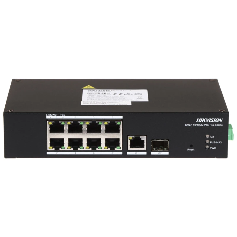 PoE-комутатор керований Hikvision DS-3T1310P-SI/HS з 8 портами PoE