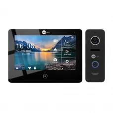 Комплект відеодомофона Neolight NeoKIT HD Pro WF B/Black: відеодомофон 7" з Wi-Fi з детектором руху і 2 Мп відеопанель