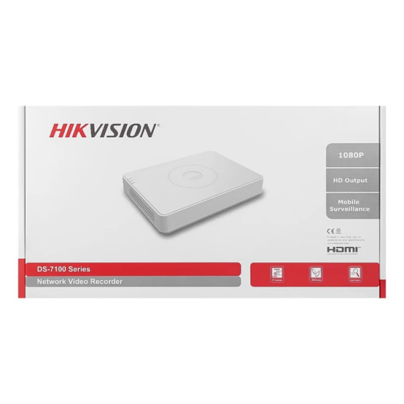 IP-відеореєстратор 8-канальний Hikvision DS-7108NI-Q1/8P(D) з 8 портами PoE для систем відеоспостереження