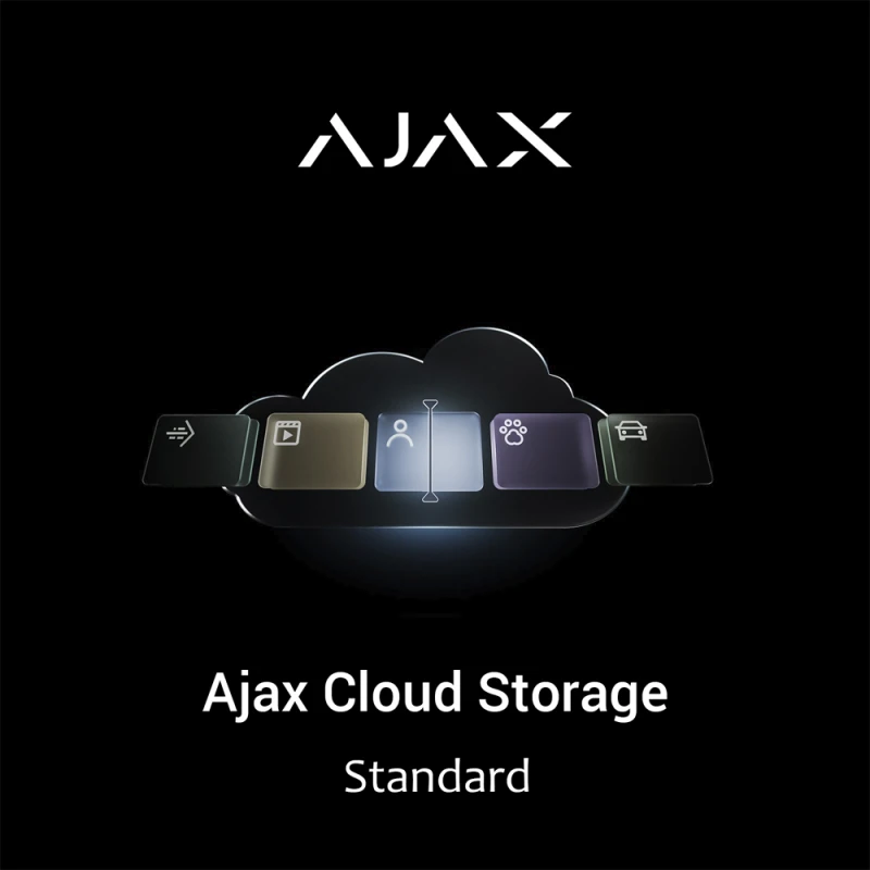 Ajax Cloud Storage Standard (1 камера, 1500 хвилин, 30 днів): захищене хмарне сховище для зберігання подій із пристроїв відеоспостереження Ajax