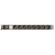 Блок розеток EnerGenie 19" 1U (EG-PDU-014) алюм. корп., 8 розеток, 16A, 2м, чорний, вилка Schuko