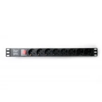 Блок розеток EServer 1U 19" (WT-2261A-GER-8WAY-WO) 8 розеток, Black